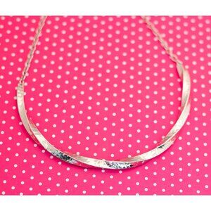 Vintage Silver Twist Bib Necklace 20 inch - P23